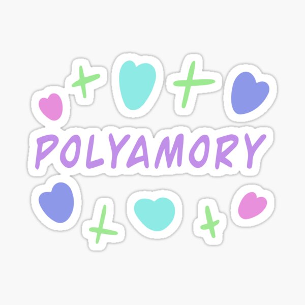 Polyamory - lettering. Polyamorous relationships. Polyamory. Polyamorous Sticker
