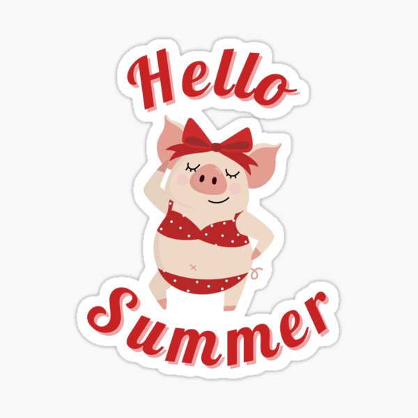 Item preview, Hello Summer. Body Confident Pig In A Bikini designed and sold by Issie Alexander.