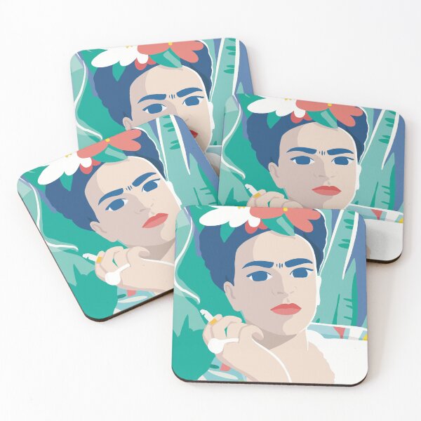 Item preview, frida with flowers designed and sold by Selva-arte.