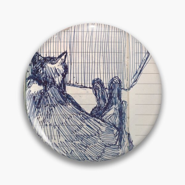 Item preview, CAT SIITING ON A CHAIR HAND DRAWN designed and sold by tiny-sketchbook.