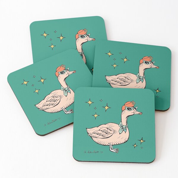 Item preview, Fancy Midcentury Atomic Retro Inspired Duck Illustration designed and sold by Intergalactic Unicorn: Art by Anna Schmidt.