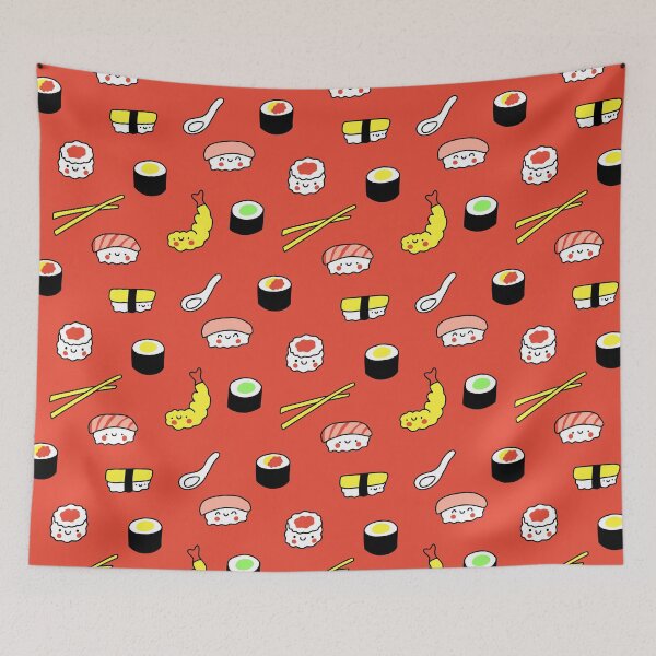 Item preview, Kawaii Sushi Pattern (red) designed and sold by Design Minds Boutique.