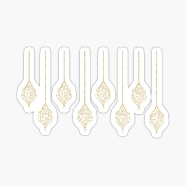 Arabic Gold Lantern - Middle Eastern Lantern Pattern - Mughal Architecture Sticker