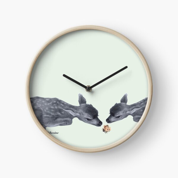 Two Deer and a Rose Clock