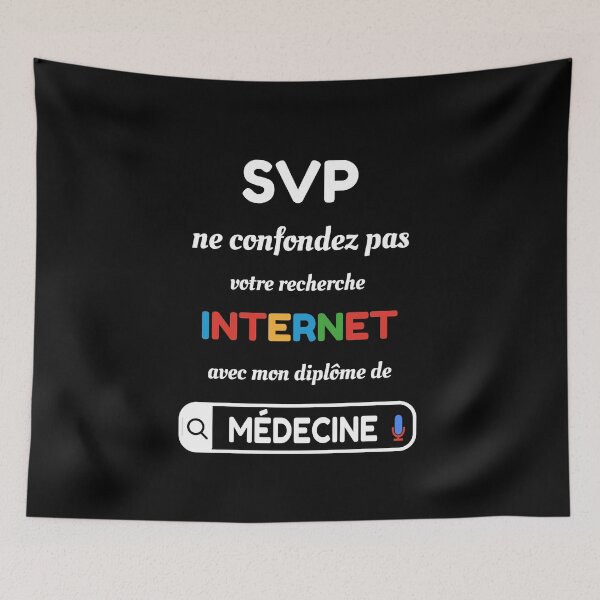 Item preview, SVP ne confondez pas votre recherche internet avec mon diplôme de médecine - cadeau drôle pour les médecins designed and sold by thegiftedadult.