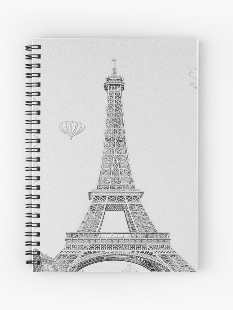 Cuaderno de espiral «Blanco y negro París Francia Torre Eiffel» de  AlexIPhotograph | Redbubble