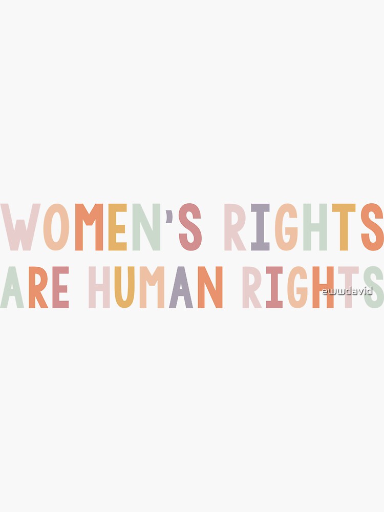 Thumbnail 3 of 3, Sticker, women's rights are human rights designed and sold by ewwdavid.