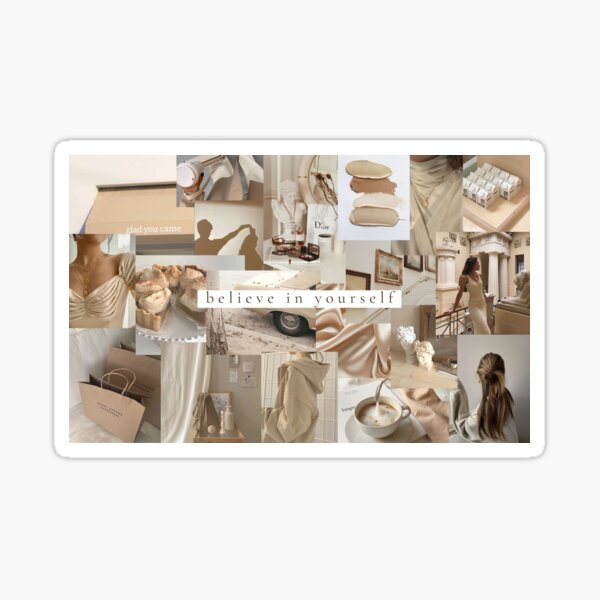 believe in yourself neutral collage Sticker