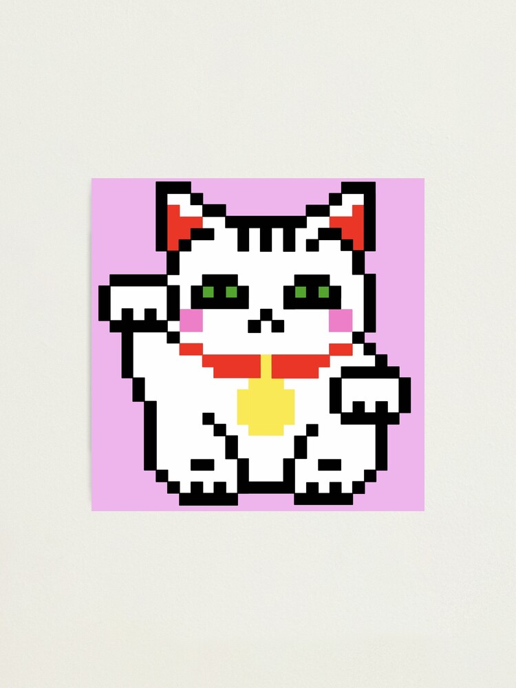 cat - pixel art Sticker for Sale by MoDsama  Pixel art, Pixel art  templates, Easy pixel art