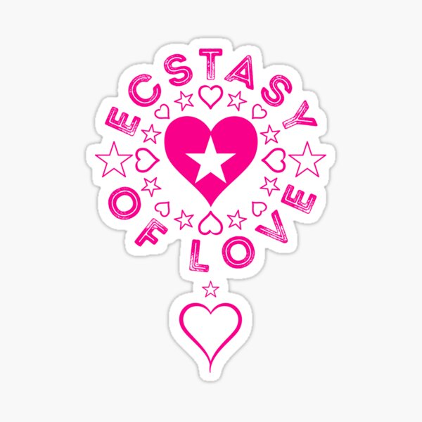 Ecstasy Of Love Circle Stars & Hearts Sticker
