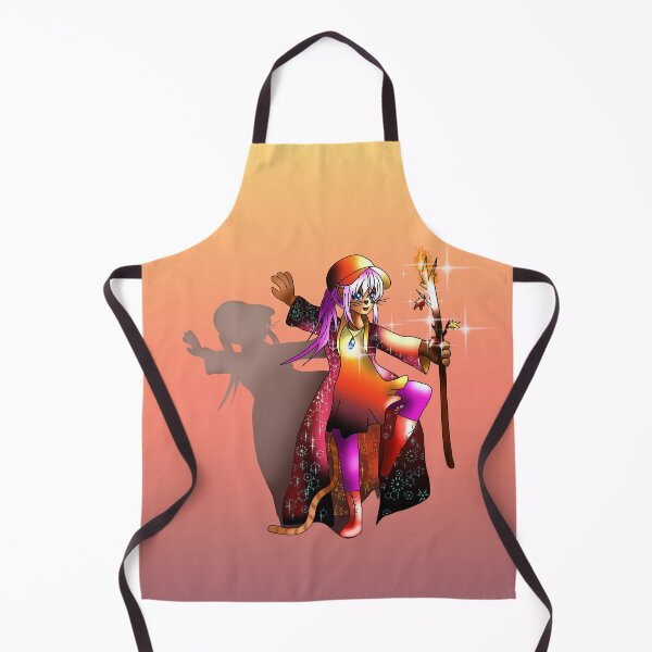 Item preview, Cat sorcerer with a fiery wizard staff  designed and sold by CuisineCat.
