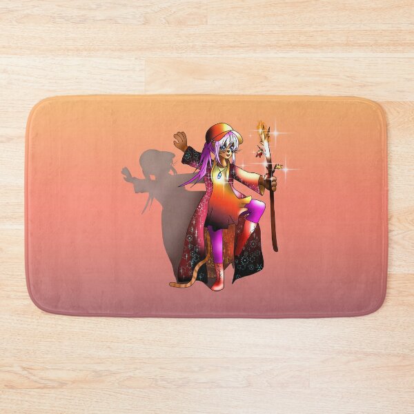 Item preview, Cat sorcerer with a fiery wizard staff  designed and sold by CuisineCat.