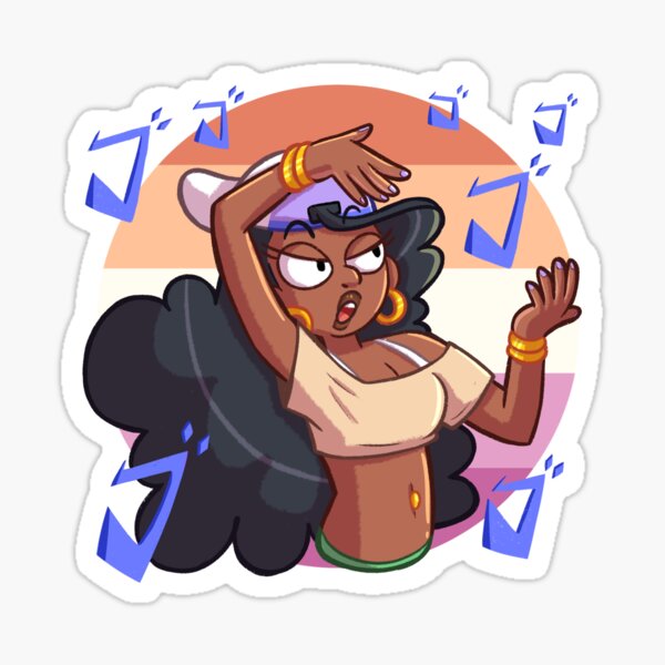 Exaggerated Lesbian - Anime Pose - Dionne from Hey, I'm Gay! Sticker