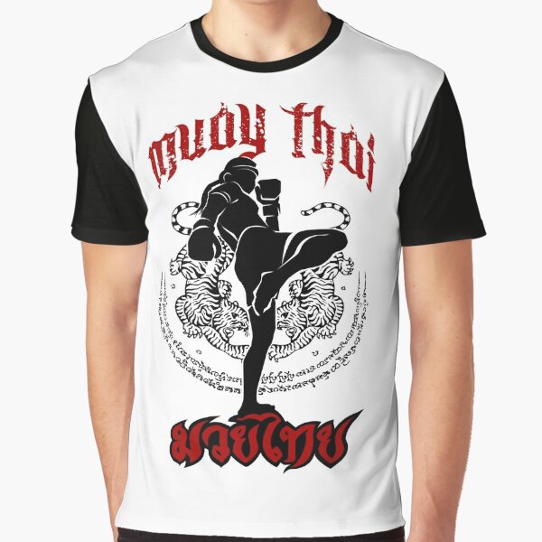 muay thai kick thailand martial art sport logo badge sticker shirt Graphic T-Shirt