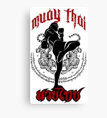 muay thai kick thailand martial art sport logo badge sticker shirt Canvas Print