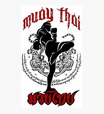 Muay thailändischer Tritt Thailand-Kampfkunstsportlogo-Abzeichen-Aufkleberhemd Fotodruck