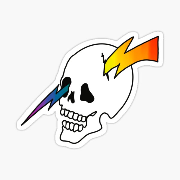 Pride Lightning Bolt Skull