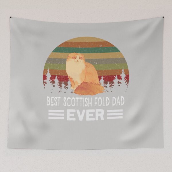 Item preview, Retro Vintage Scottish Fold Cat Dad Ever Father's Day designed and sold by GINIART.