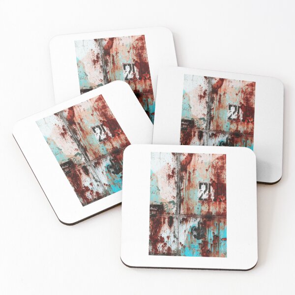 Item preview, Vintage Grunge Metallic Wall with Rust, Cracks and Bullet Holes  designed and sold by How67.