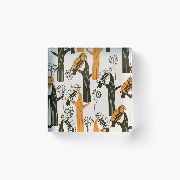 Item preview, seamless pattern with cute owl in forest designed and sold by VetaPoli.