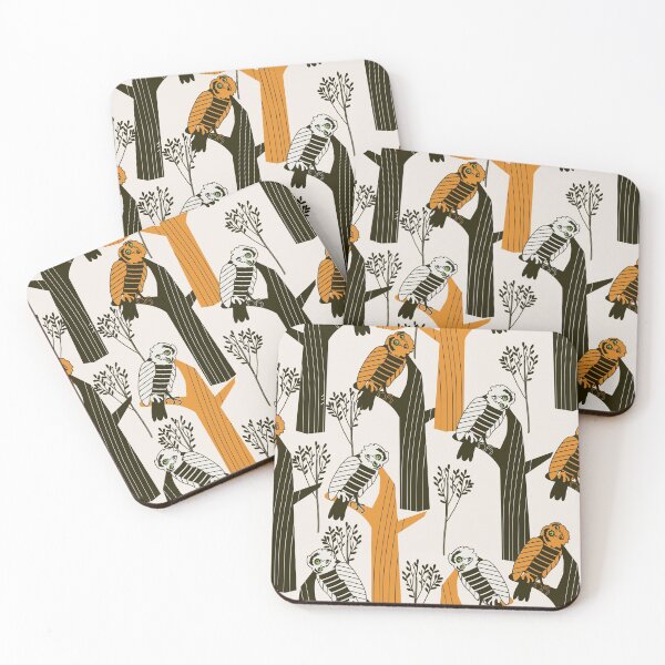 Item preview, seamless pattern with cute owl in forest designed and sold by VetaPoli.