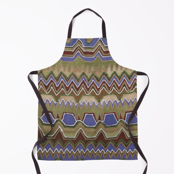 Item preview, Olive, Blue and Brown Chevron Batik Stripe designed and sold by Leslie Rogers Todder.
