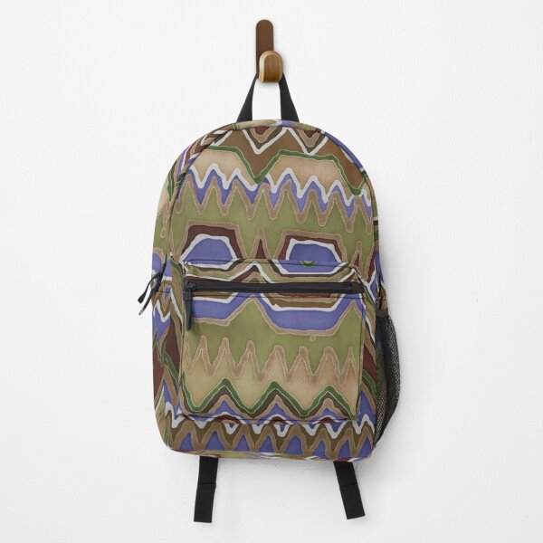Item preview, Olive, Blue and Brown Chevron Batik Stripe designed and sold by Leslie Rogers Todder.
