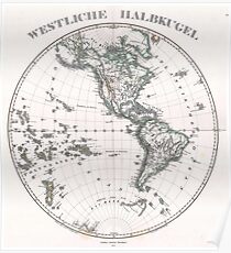Vintage Western Hemisphere Map (1873) Poster