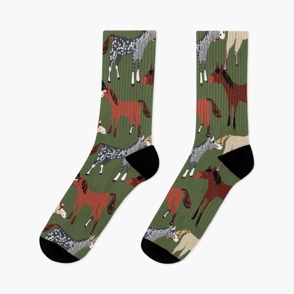 Item preview, Sorrel blaze horse and pattern in green designed and sold by belettelepink.