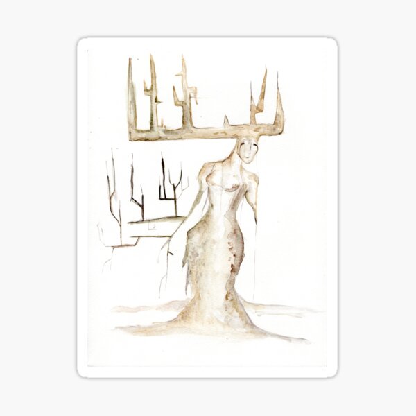 Vista previa del artículo con la obra «Dryad # 1 - Acuarela», diseñado y vendido por TorchAndBrush.