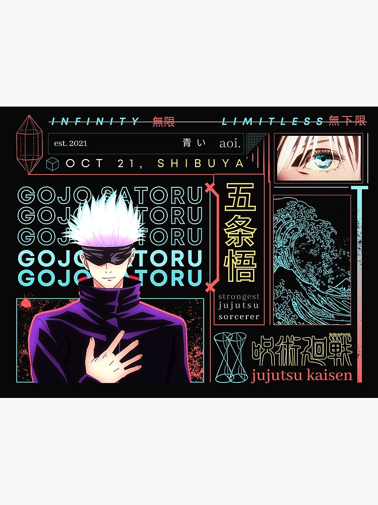 Póster «jujutsu Kaisen Gojo Satoru De Aoi Anime Redbubble