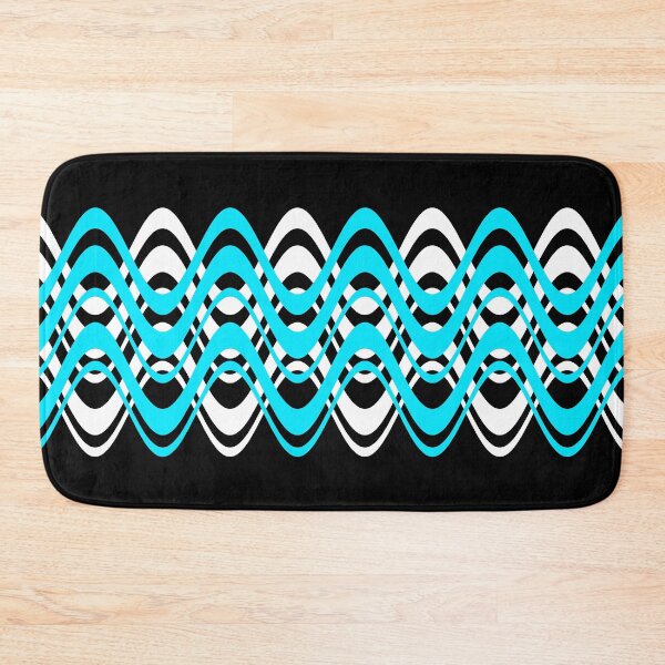 Item preview, WAVES PATTERN. MID-CENTURY MODERN. BLUE/WHITE designed and sold by 5hertz.