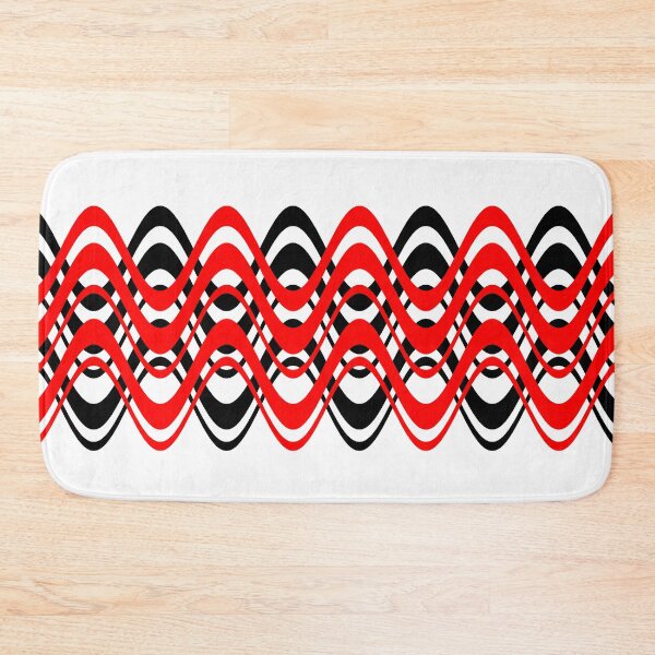 Item preview, WAVES PATTERN, OP-ART, RED/BLACK HORIZONTAL designed and sold by 5hertz.