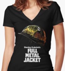 Stanley Kubrick's Full Metal Jacket | Black Women's Fitted V-Neck T-Shirt