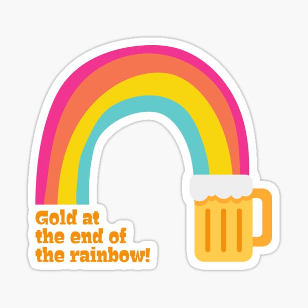 Beer Gold Rainbow Sticker