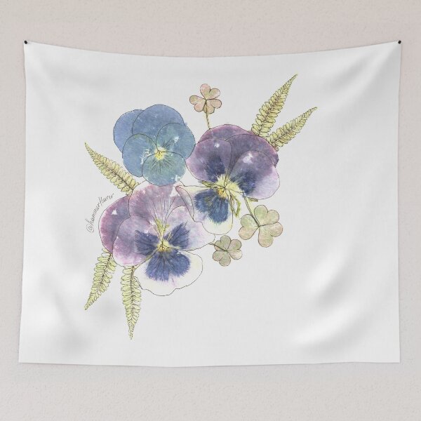 Item preview, Hammered Pansies, Wood Sorrel and Fern designed and sold by Hammerflower.