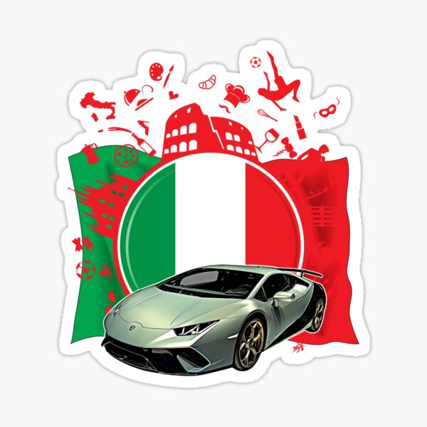 Pegatina « Bandera lamborghini aventador Italia» de nicodrt | Redbubble