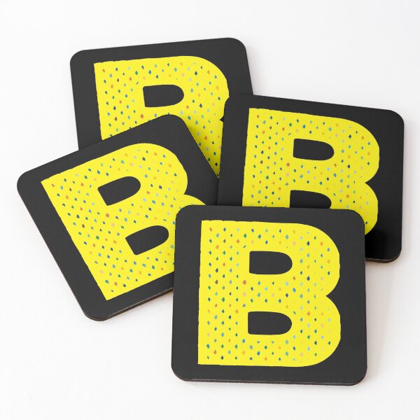 Item preview, Letter B Yellow With Flecks Of Color designed and sold by artfulnotebook.