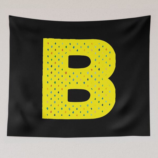 Item preview, Letter B Yellow With Flecks Of Color designed and sold by artfulnotebook.