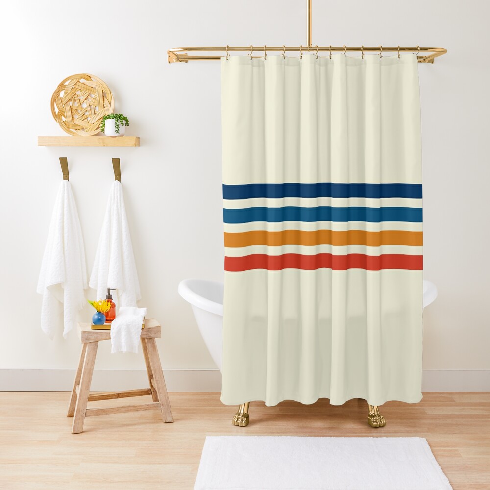 Discover Retro Vintage Summer Stripes | Shower Curtain