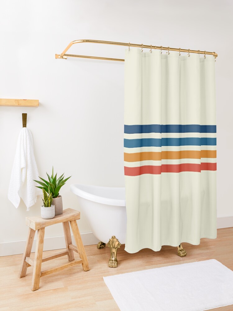 Disover Retro Vintage Summer Stripes | Shower Curtain