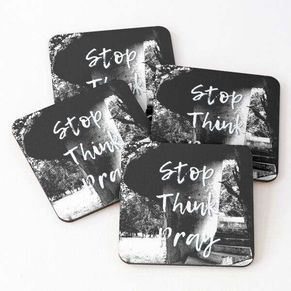 Item preview, Black & White Tree Steps | Stop, Think, & Pray designed and sold by AdoptKM.