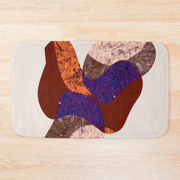 Item preview, Abstract organic shape, stone structure in red, orange, violet and neutral rose tones designed and sold by Nadezda Kravcenko.