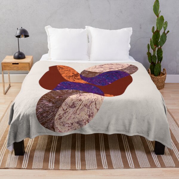 Item preview, Abstract organic shape, stone structure in red, orange, violet and neutral rose tones designed and sold by Nadezda Kravcenko.