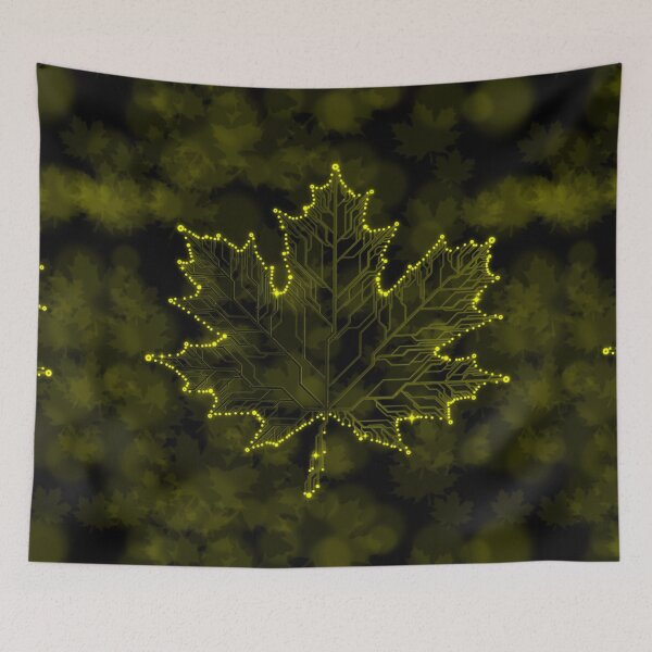 Item preview, yellow circuit board tech maple Leaf designed and sold by jc007.