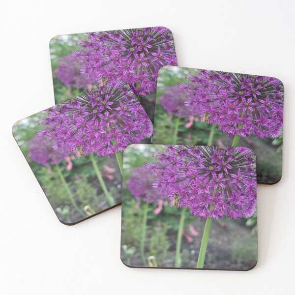 Item preview, A Bee on a Purple Allium flower designed and sold by FACELESS MONKEY.