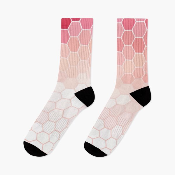 Item preview, Pink & White Hexagonal Grid Geometric Pattern designed and sold by WearWolfDesigns.