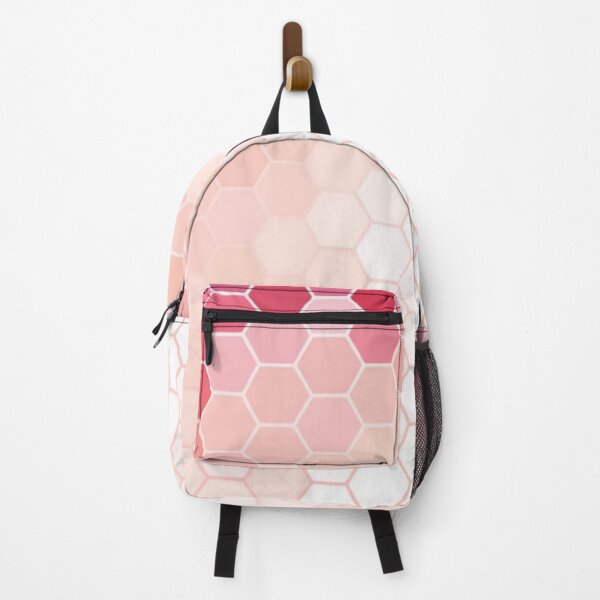 Item preview, Pink & White Hexagonal Grid Geometric Pattern designed and sold by WearWolfDesigns.