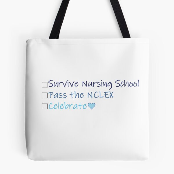 Item preview, Survive Nursing School Check List in Blue designed and sold by ArtsyRabbit.
