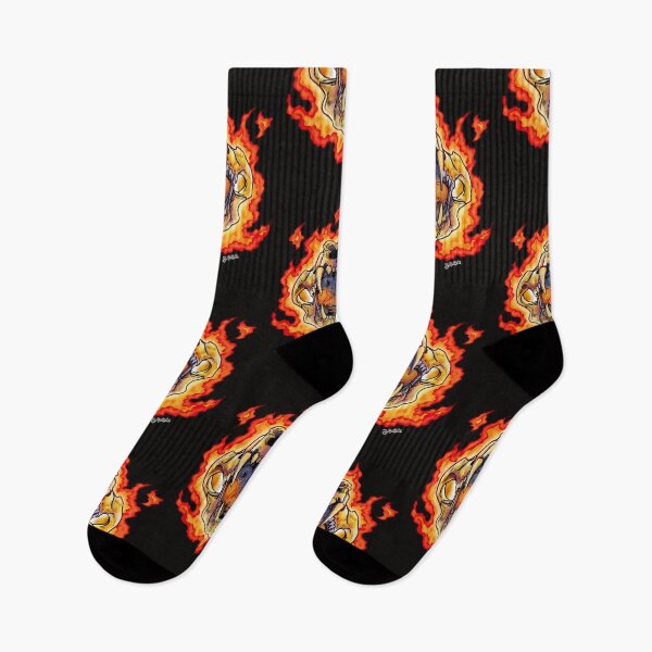 Item preview, Feline Skull in Flames - Black designed and sold by d5-OnlineStore.
